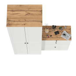 Шкаф двудверный для прихожей и обувница Остин