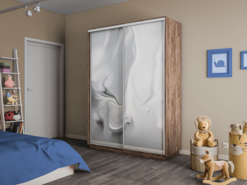 Шкаф-купе Экспресс 2-х дверный Фотопечать Шелк Стекла 140х45х220