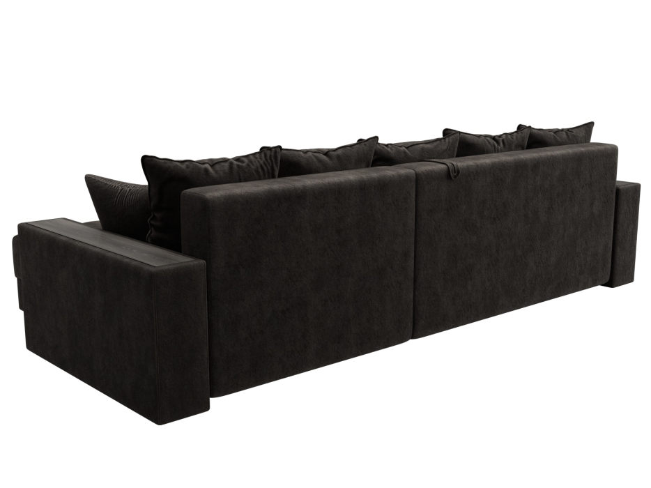 Диваны угловые в гостиную, Диван угловой с декором и полкой Лига-050 НПБ, велюр BRUT 