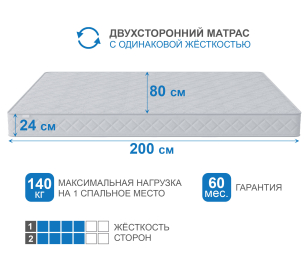 Матрас Премиум-Ориент в скрутке 800х2000