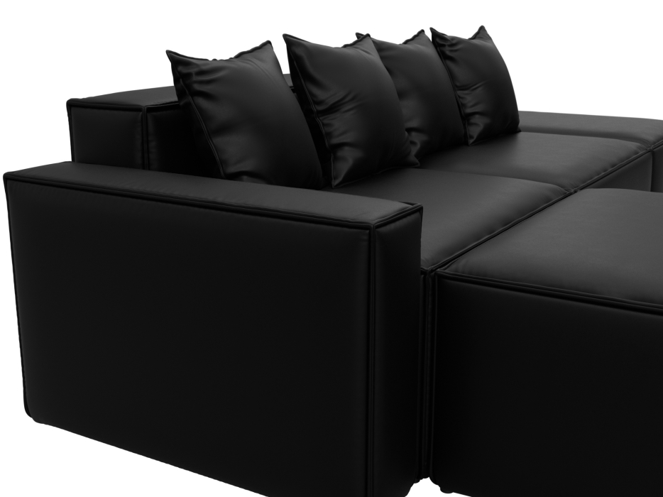 Диваны угловые в гостиную, Диван угловой модульный Лига-063 угол левый, экокожа GRIFON