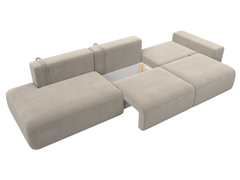 Диваны еврокнижки, Диван прямой Лига-036 Модерн Лонг подлокотник справа, микровельвет