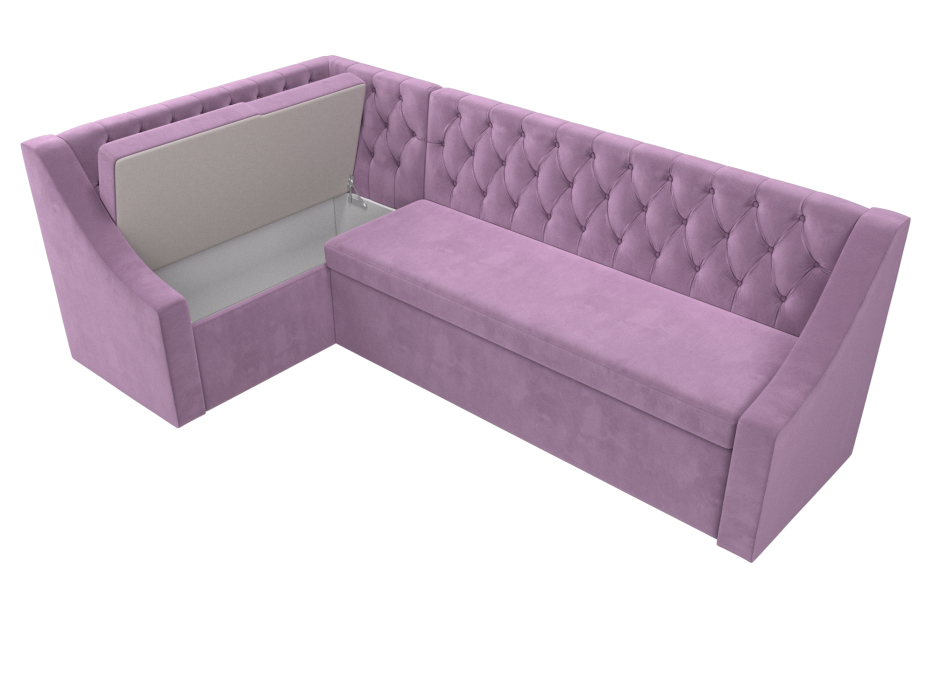 Диваны угловые кухонные, Кухонный угловой диван Мерлин левый угол микровельвет