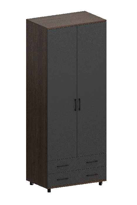 Шкафы двухстворчатые, Модульная система Грейс Шкаф ШК-5005  Гикори Джексон Темный