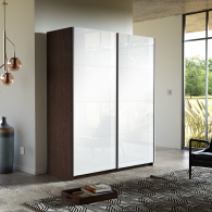 Шкафы-купе 2-х дверные, Шкаф-купе Прайм дуо Белый Глянец 2300 x 1200 x 570