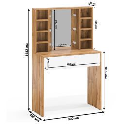 Туалетный столик с подсветкой 115 и комод с дверкой и 3-мя ящиками 122-1204