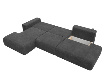 Диван угловой Лига-036 НПБ Модерн Лонг левый угол, велюр BRUT