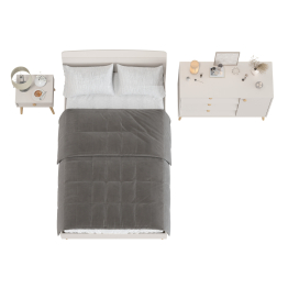 Кровать Афина 1200 полутораспальная с комодом и тумбочкой