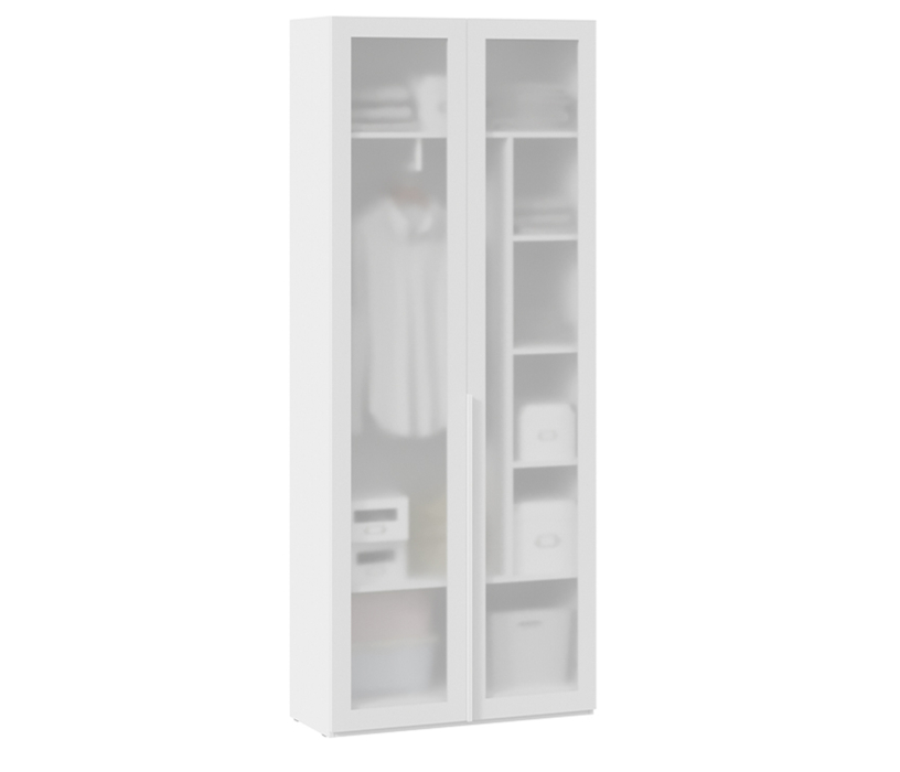 Шкафы двухстворчатые, Порто шкаф для одежны (366) с 2 дверями со стеклом