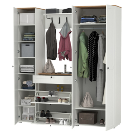 Шкаф для одежды с обувницей и пенал с навесной вешалкой с крючками Остин