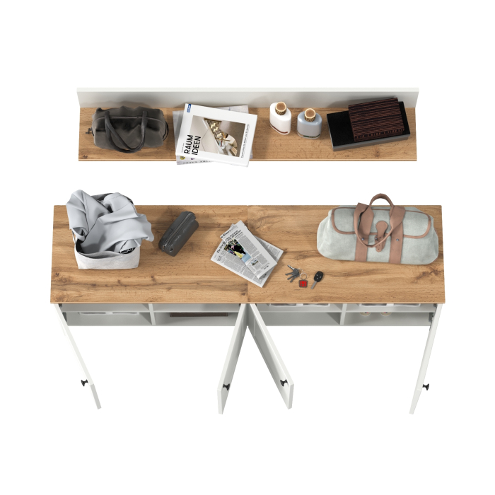 Прихожие, Две тумбы с дверками и навесная полка Остин