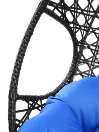 Подвесное кресло ДЛЯ ДВОИХ ЛЮКС с ротангом чёрное