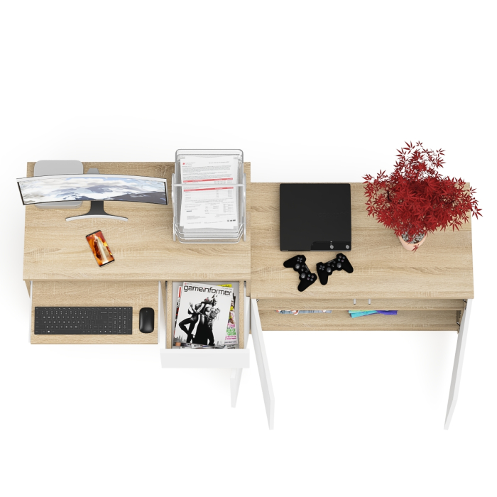 Прямые компьютерные столы, Тумба Мори МА900-1 и стол компьютерный Мори МС-1 правый