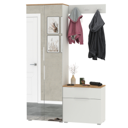 Шкаф две двери с зеркалами с обувницой и вешалкой для одежды Октава