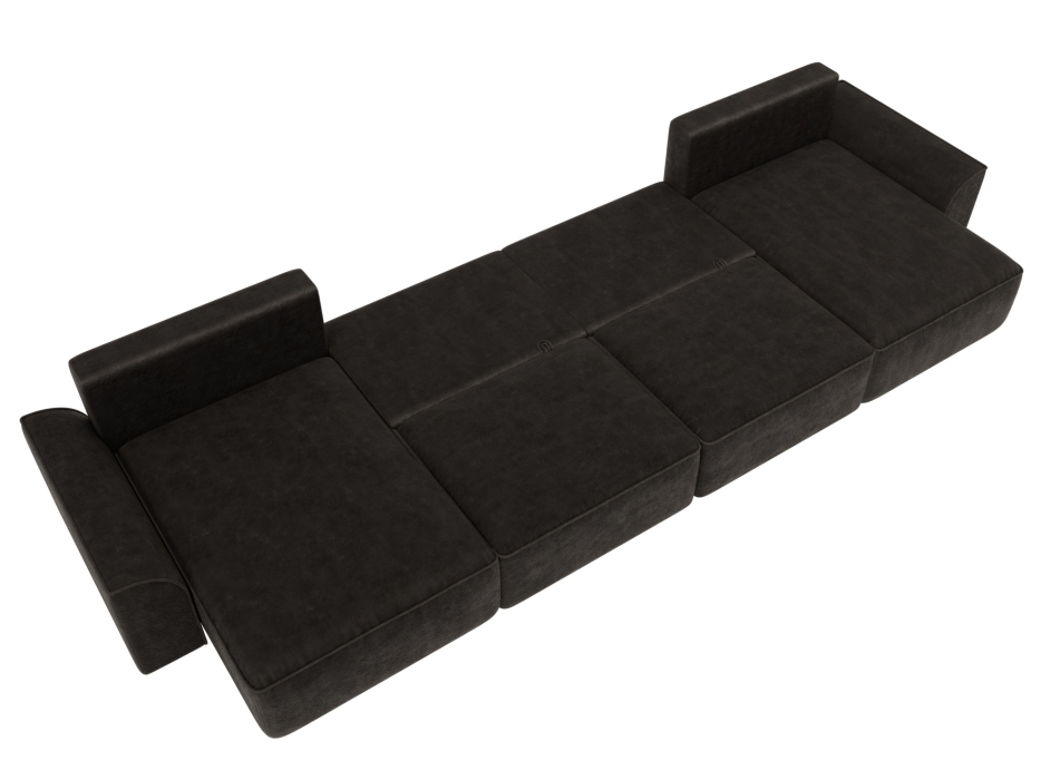 Диваны прямые со спальным местом, Диван п-образный Лига-048 НПБ лонг, велюр BRUT