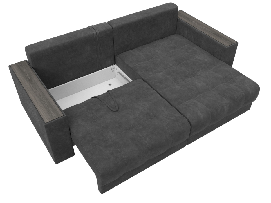 Дизайнерские диваны для гостиной, Диван угловой с декором Лига-049 НПБ, велюр BRUT