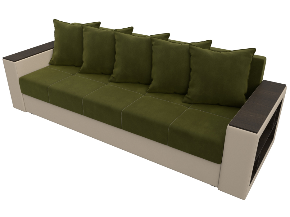 Диваны еврокнижки, Диван прямой Дубай Лайт, микровельвет/экокожа