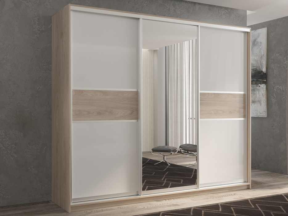 Шкафы-купе 3-х дверные, Шкаф-купе 3х дверный Кааппи 10 210х60