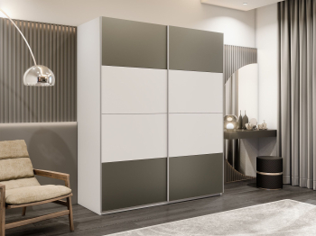 Шкаф-купе Эста 2-х дверный ДСП/Стекла хаки/Доводчик 180х66х240