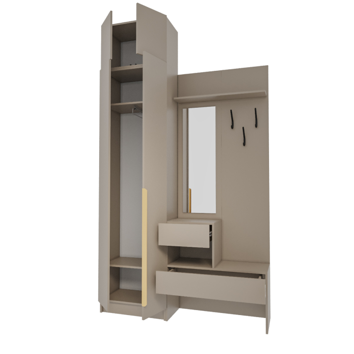 Прихожие, Прихожая Голд Бостон вешалка В1 со шкафом и антресолью