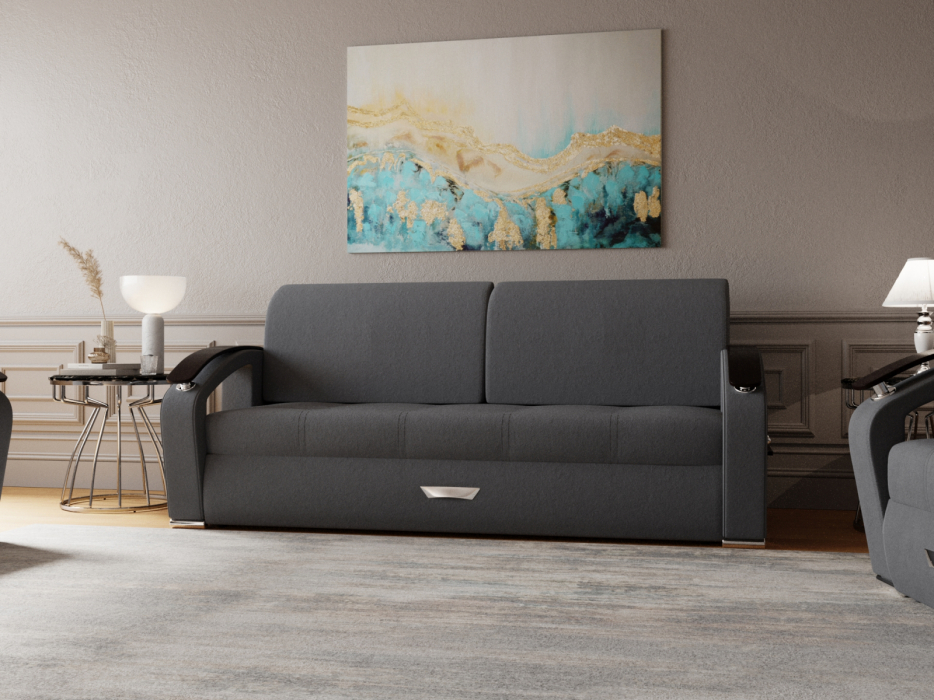 Диваны с ящиком для белья, Прямой диван Дубай-1 ППУ, велюр