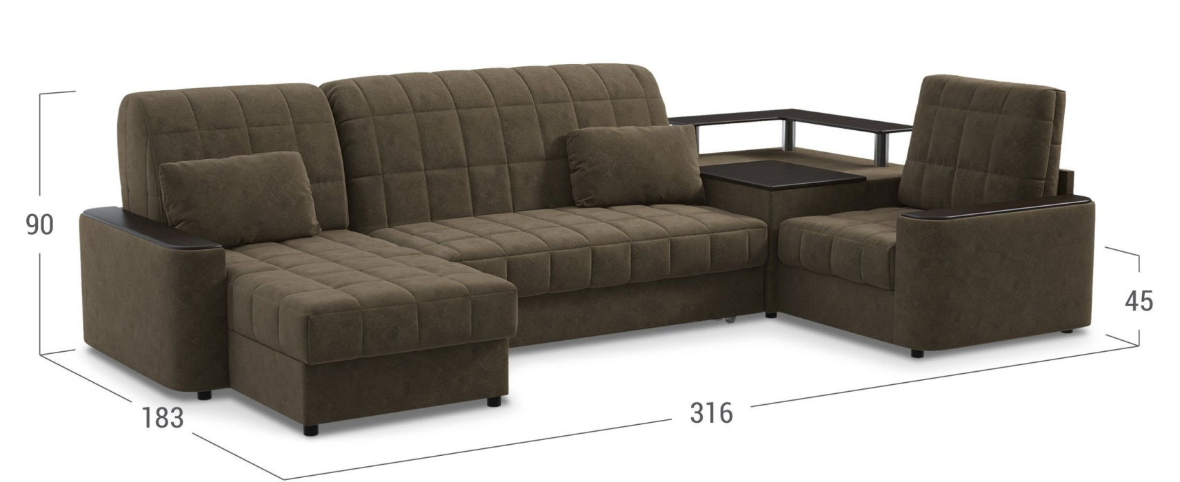 Мягкая мебель, Диван угловой аккордеон Даллас 018