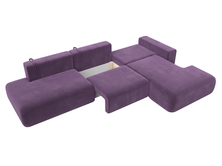 Диваны угловые в гостиную, Диван угловой Лига-036 Модерн Лонг правый угол, микровельвет