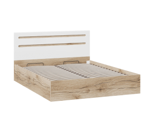 Фьюжн  Кровать с ПМ (белый глянец/дуб делано)