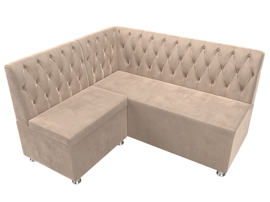 Диваны угловые кухонные, Кухонный угловой диван Мирта левый угол, велюр