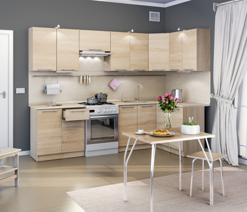 Кухонные гарнитуры, Кухня угловая Ангелина Классик 2,8 х 1,4 м.