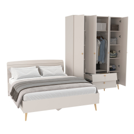 Набор мебели Афина из кровати двуспальной 1600 и шкафа 4-х дверного для одежды