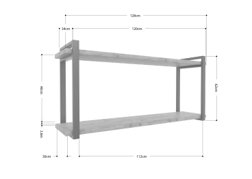 Полка Айсберг Лофт 120 черный