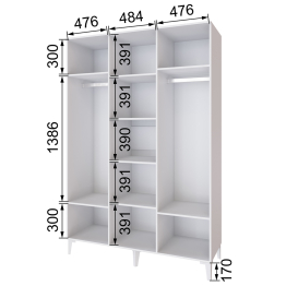 Шкаф трехстворчатый Толедо ТШ-23