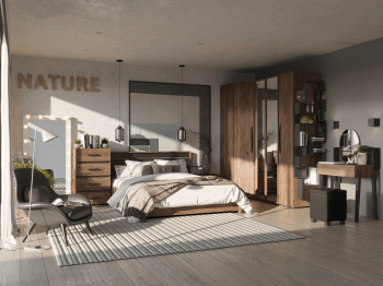 Модульная система Nature (модуль 54) Шкаф для одежды 2-дв Зеркало