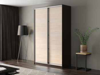 Шкаф-купе Айсберг 140 ВЕНГЕ (шамони светлый/глухой)