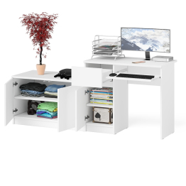 Компьютерный стол ящик и дверка Мори МС-1 левый с широкой тумбой 900